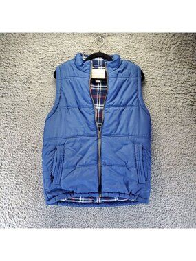 Weatherproof Jacket Mens Medium Blue Reversible Zip Puffer Vest Gorpcore